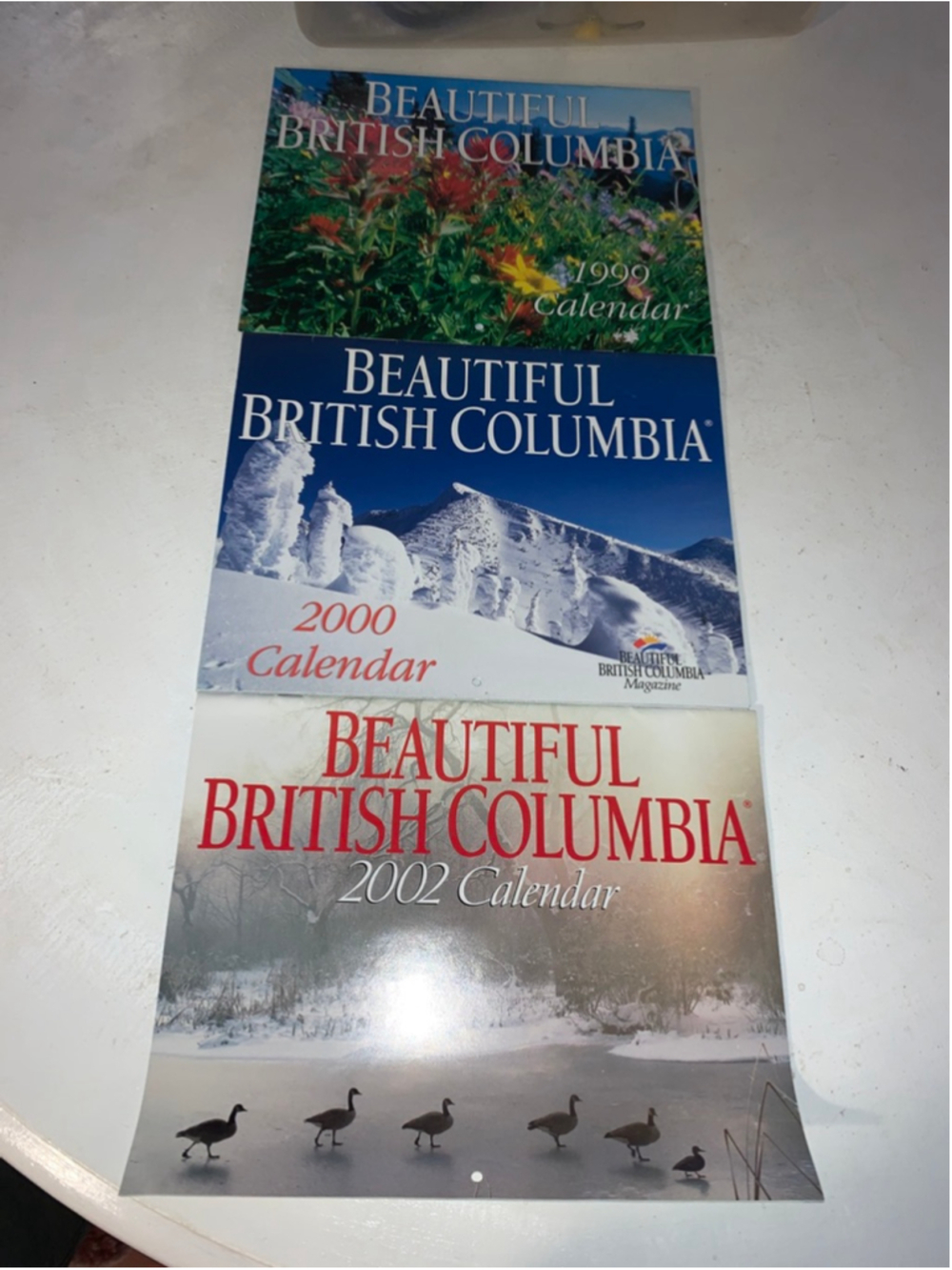 3 Beautiful British Columbia Calendars unused 1999, 2000, 2002